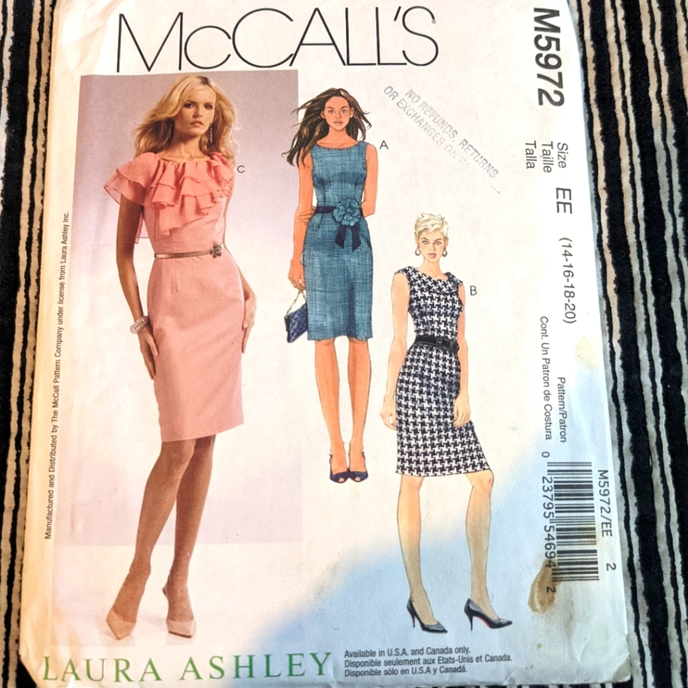 McCall's M5972 size EE 14-16-18-20 pattern only